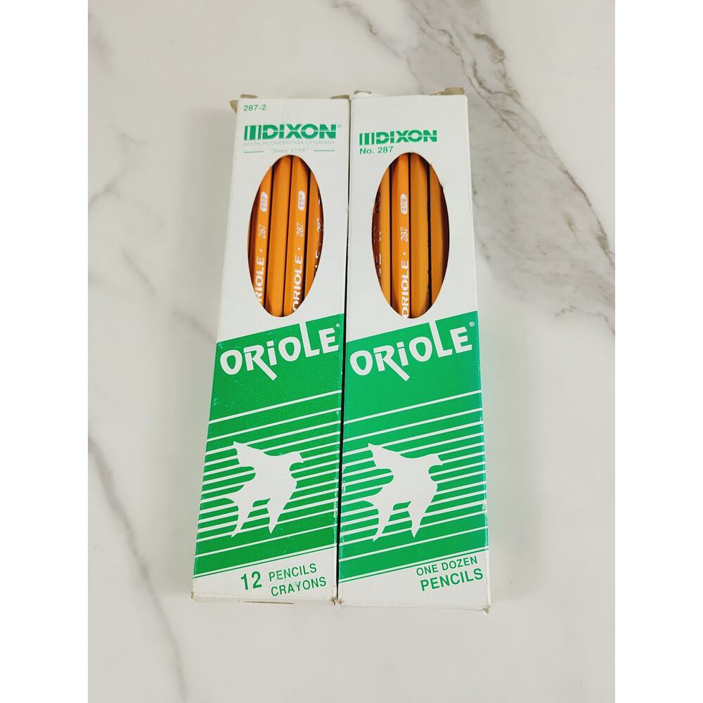 Dixon Oriole #287 #287 24 Pencils Crayons #2/HB Made USA x2 Boxes Vintage